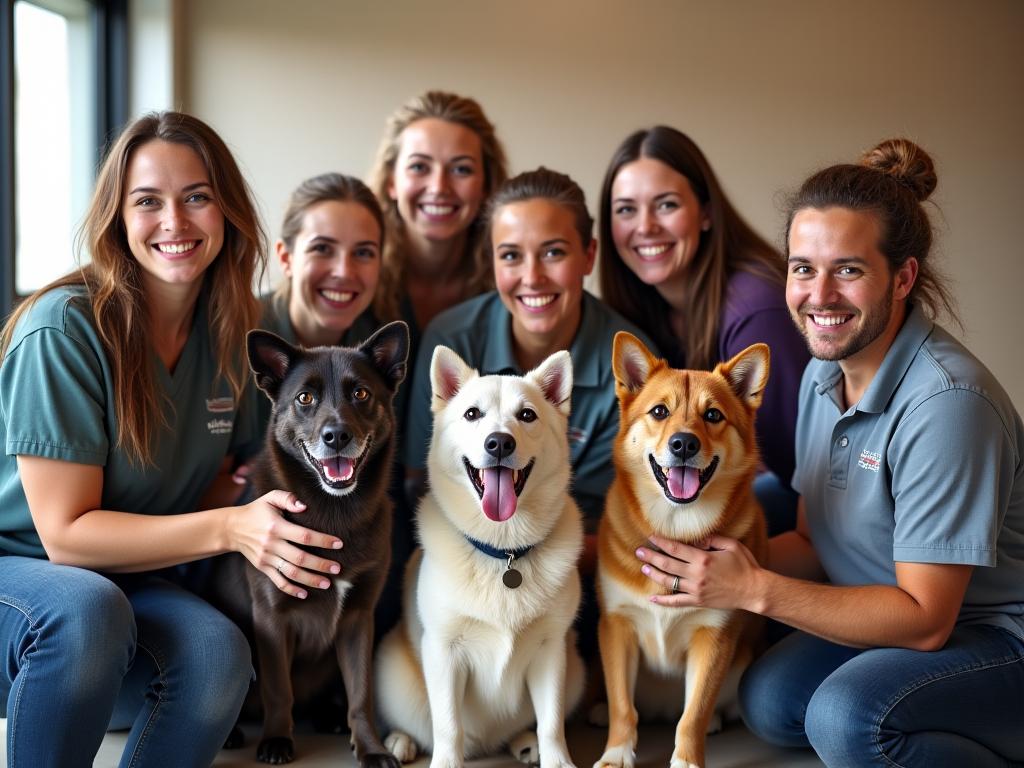 Paws & Claws Emporium team with rescued pets